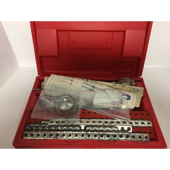 1970s Erector Set Plastic case motor parts instructions only 3 wheels - Picture 2 of 8